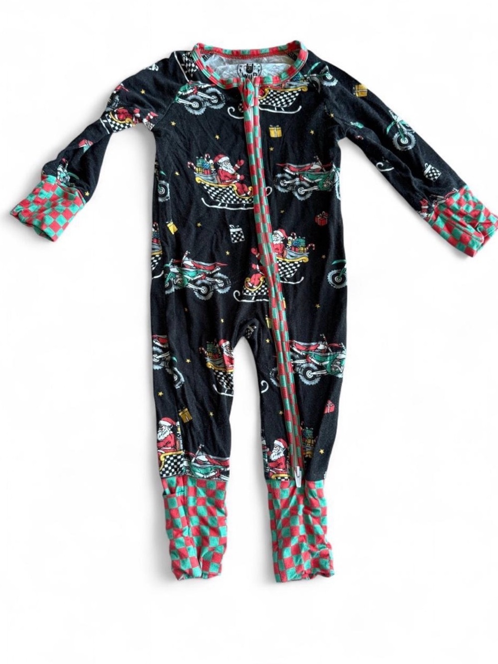 Santas Speedy Sleigh Zip Up Bamboo Pajamas